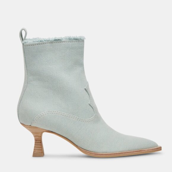 NEW DOLCE VITA Austin Kitten Heel Booties in Light Blue Denim for women 725 4j2 - Picture 2 of 9